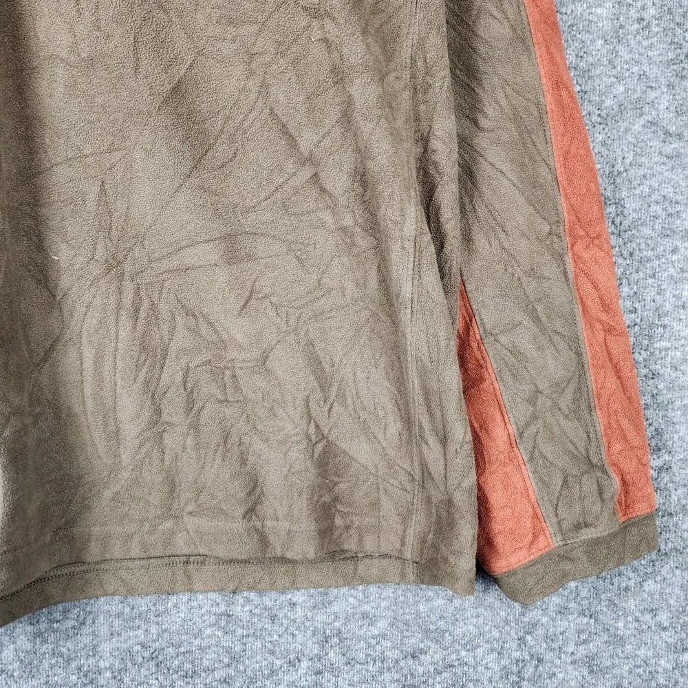 The North Face Pullover Mens XL TKA 100 Brown Orange Quarter Zip Fleece EUC